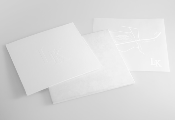 Invitation card, envelope, map.